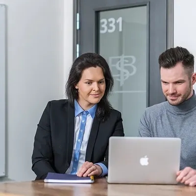 EBS phd students on computer