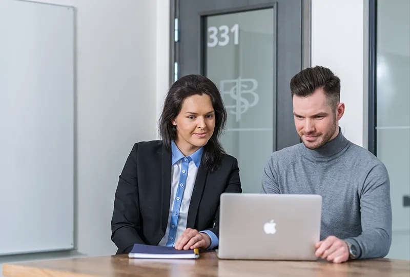 EBS phd students on computer
