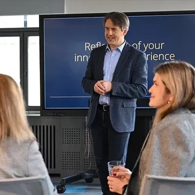 Masters lecturer in classroom