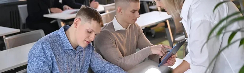 High school students in classroom